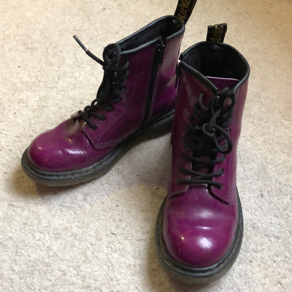 Girls purple Dr. Martens Delaney Boot.